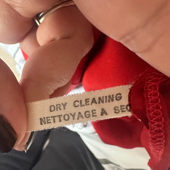 Vintage 70's 80's Christian Dior Tricots et Coordonnés Red Silk Blouse Tie 44 12 - Picture 9 of 10